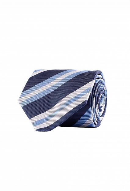 Amanda Christensen Jacquard Tie in Stripe on Silk Sky Blue