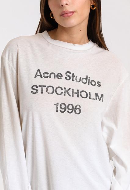 Acne Studios Logo Long Sleeve T-shirt Optic White FN-UX-TSHI000016