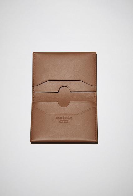 Acne Studios Folded Card Holder Camel Brown FN-UX-SLGS000104 
