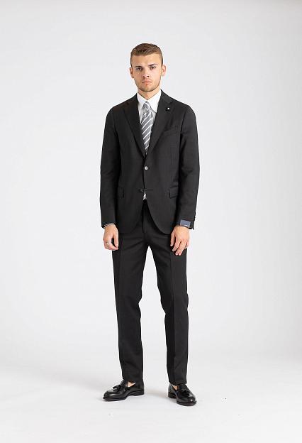 LARDINI Man Woven Suit Charcoal