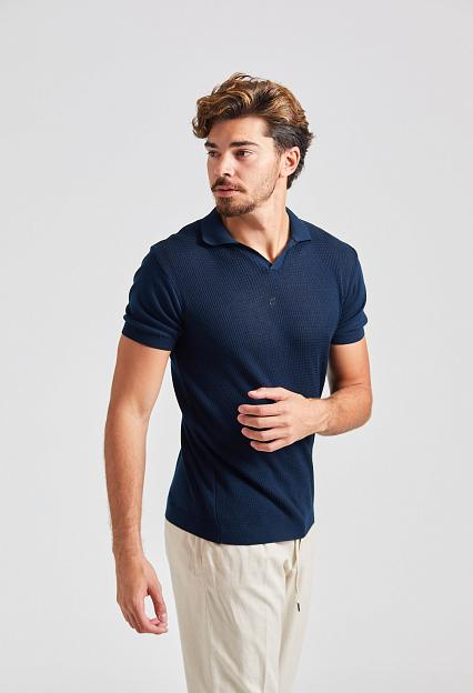Onesto Knitted Polo Shirt Navy
