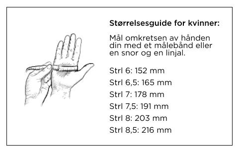 Size guide kvinner Hestra