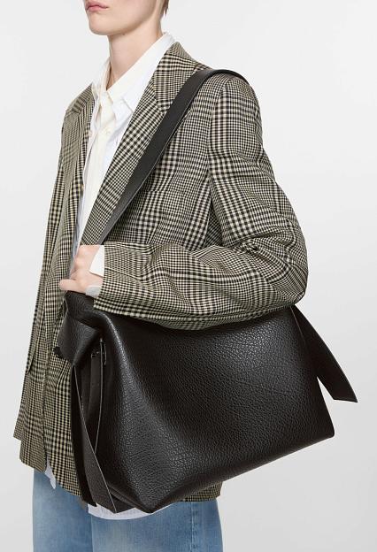 Acne Studios Musubi Midi Shoulder Bag Grain Black