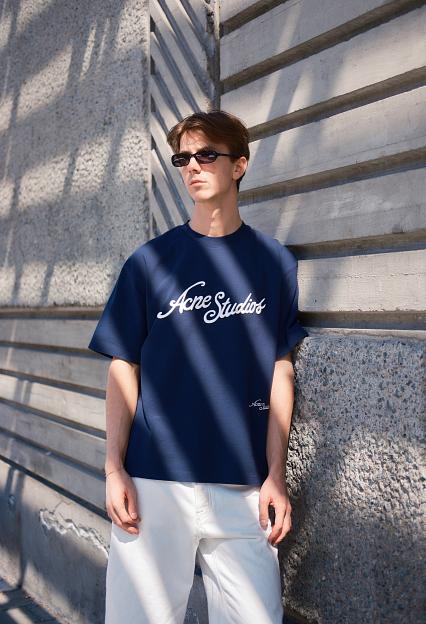 Acne Studios Logo t-shirt FN-UX-TSHI000121 Deep Blue