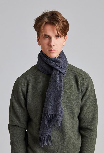 Amanda Christensen Classic Woven Scarf in Plain Melange Dk Grey