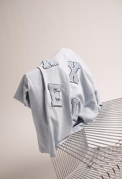 AXEL ARIGATO Typo Summer T-Shirt Steel Blue