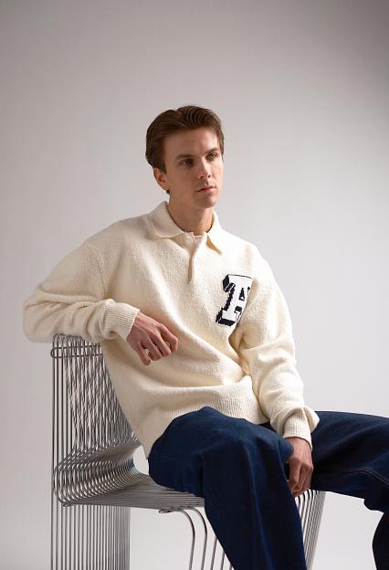AXEL ARIGATO Team Polo Sweater Off White