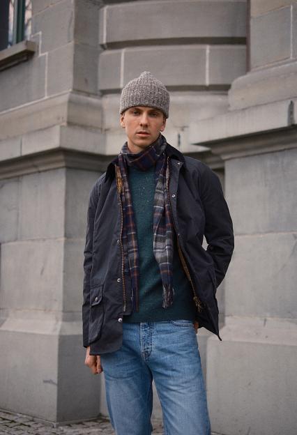 Barbour Ashby Wax Jacket Navy