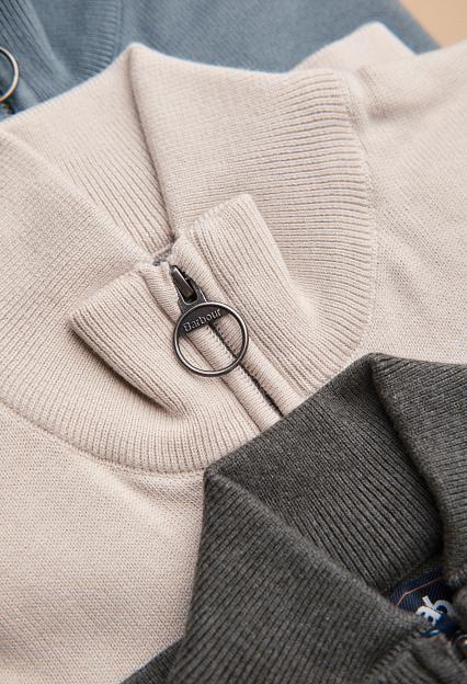 Barbour Cotton Half Zip Mist