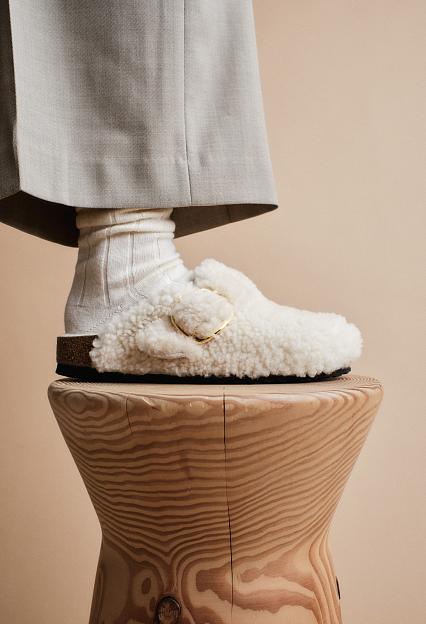 Boston Big Buckle Shearling Eggshell