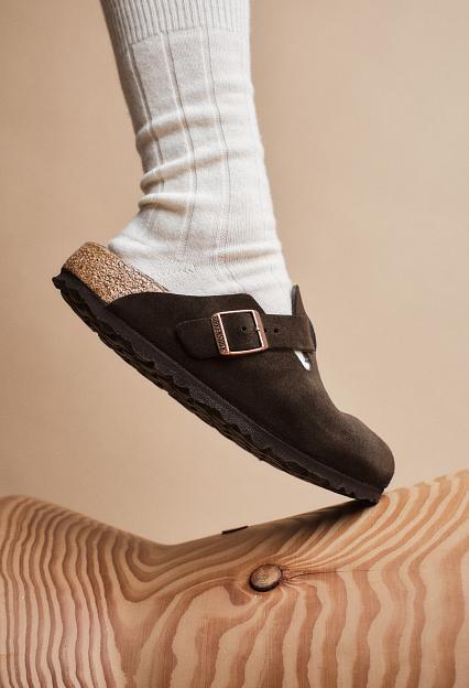 Birkenstock Boston Suede Leather Mocca