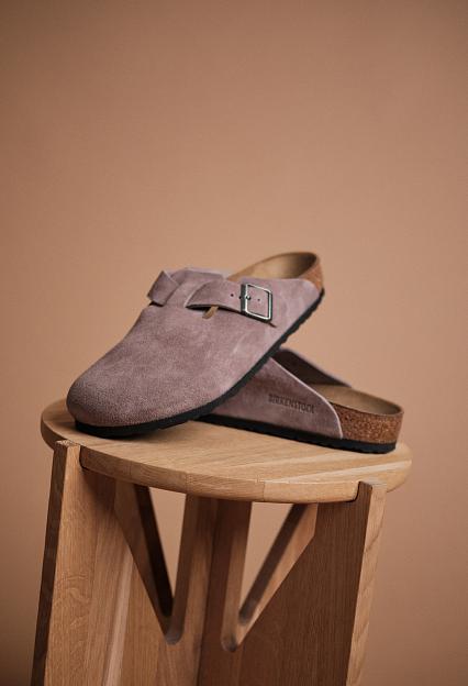 Birkenstock Boston Suede Leather Faded Purple