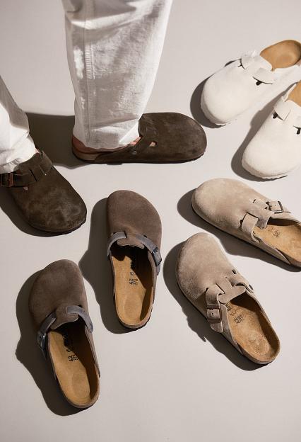Birkenstock Boston Suede Concrete Grey