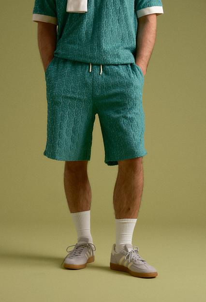 Drôle de Monsieur Le Short Monogramme Emeraude