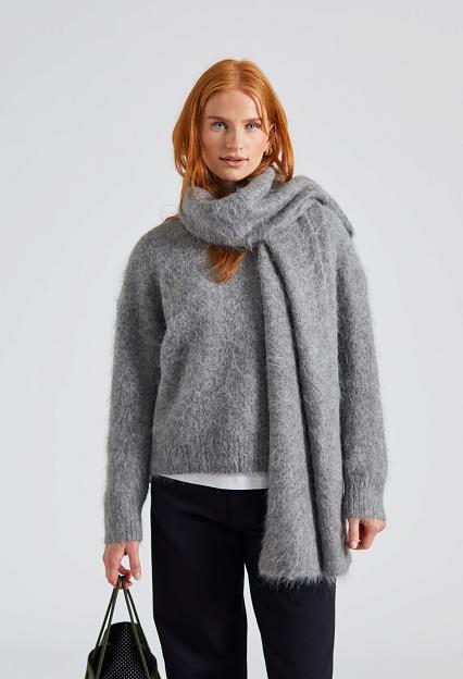 FWSS Mountain Oversized Furry Jumper Grey Melange