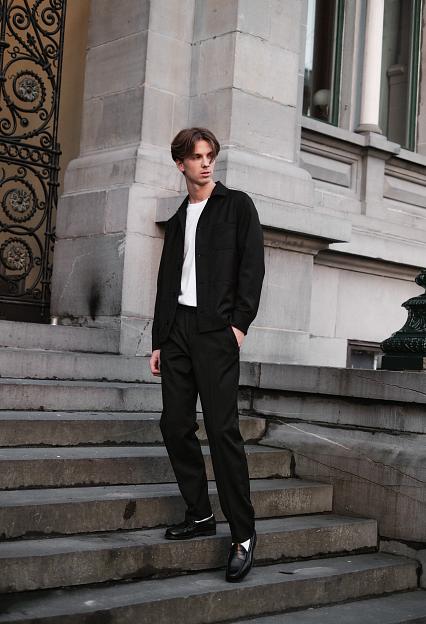 Filippa K Relaxed Wool Trousers Black