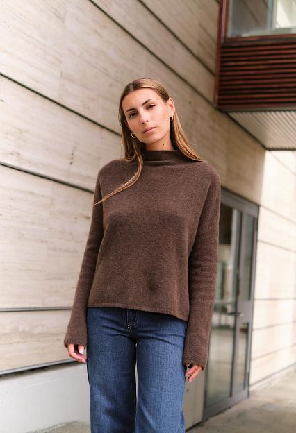 Mika Yak Funnelneck Sweater Driftwood