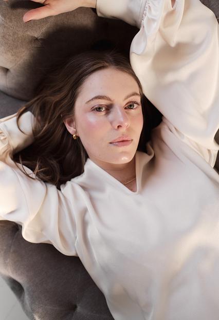Filippa K Stand Collar Blouse Cream