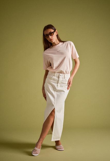 Holzweiler Denim Long Skirt Ecru