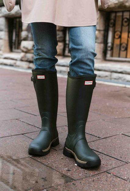 Hunter Womens Balmoral Tall Side Adjustable Dark Olive