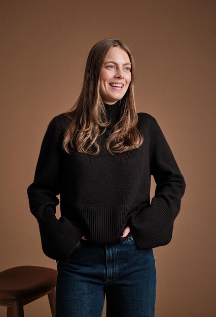 Julie Josephine High Neck Wool Sweater Brown