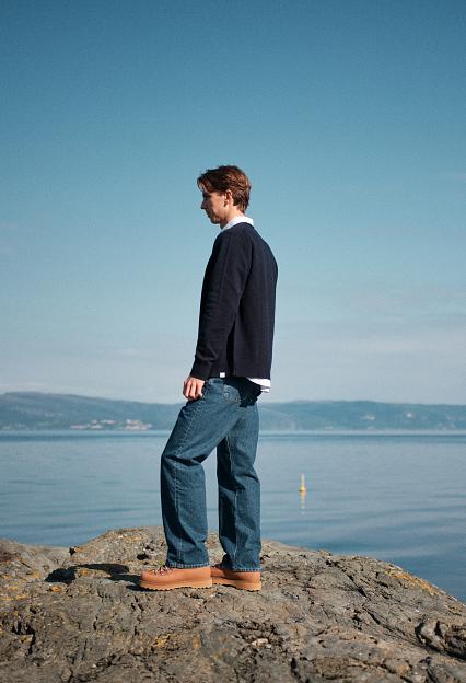 Norse Standard Merino Lambswool Cardigan Dark Navy