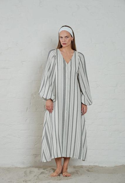 Arnie Says Milla Striped Gauze Ecru/Black