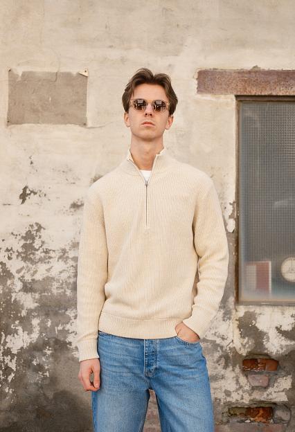 NN07 Jacobo Half Zip Ivory