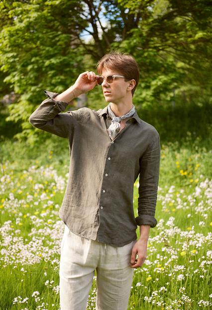 Onesto Linen Shirt Dk. Green