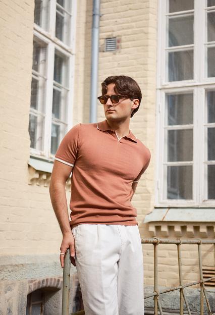 Onesto Contrast Polo Shirt Ocra