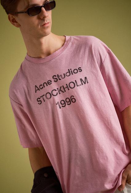 Acne Studios Logo T-shirt - Relaxed fit FN-UX-TSHI000013 Cotton Candy Pink