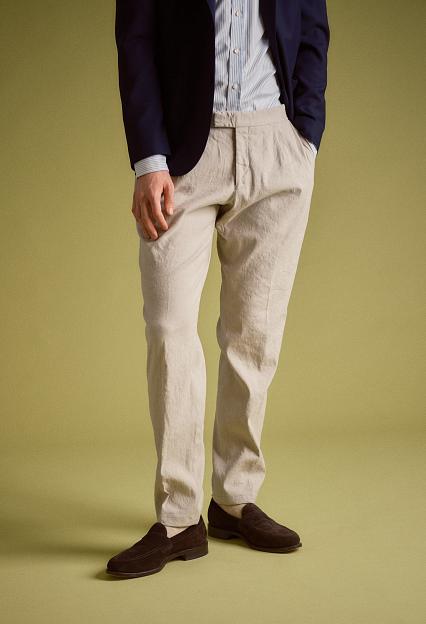 Onesto Pisa Pant Kakhi Cotton/Linnen