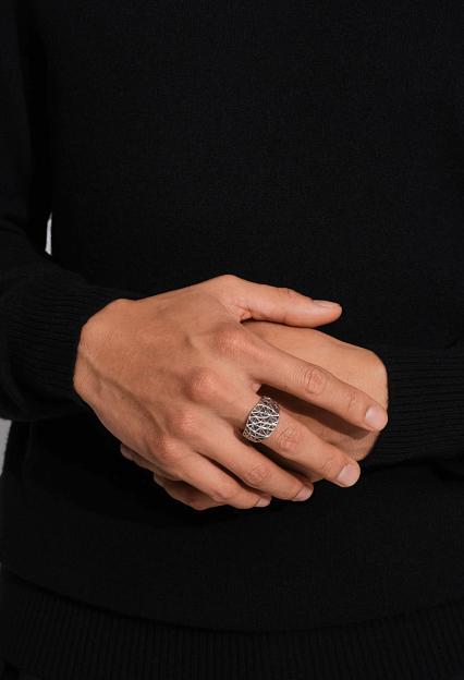 Tom Wood Mesh Ring M Silver