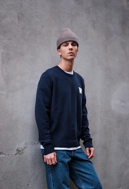 Wood Wood Tay AA CS Jumper Navy