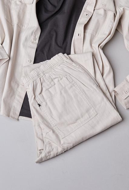 Wood Wood WWLax Herringbone Trousers Sand Grey