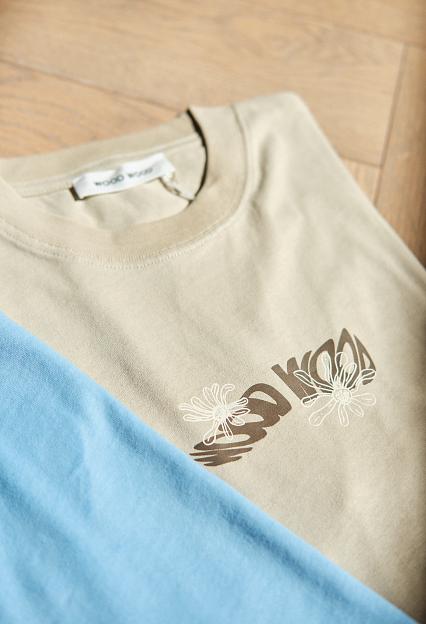Wood Wood Bobby Flowers T-Shirt Taupe Beige
