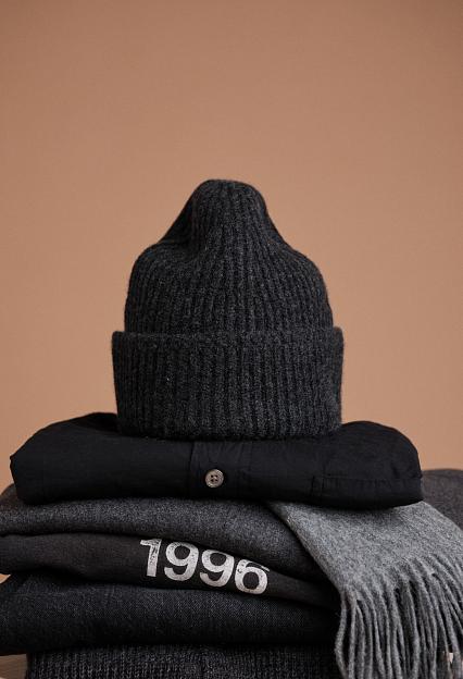 Yacaia Merino Cash Beanie Black Melange