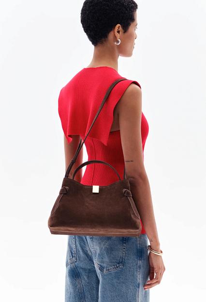 YUZEFI Gyoza Suede Leather Chocolate
