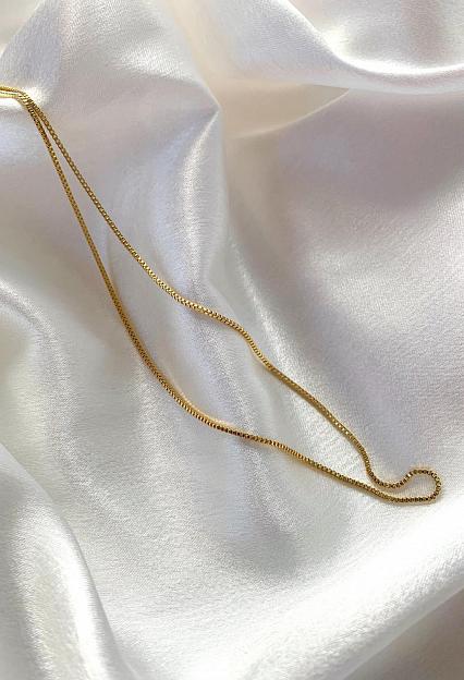 Box Chain 40cm Necklace Gold