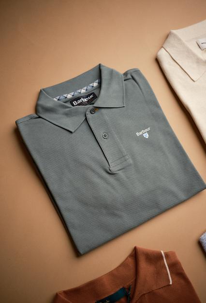 Barbour Tartan Pique Polo Shirt Vintage Teal