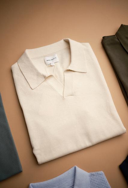 Norse Projects Leif Cotton Linen Polo Kit White