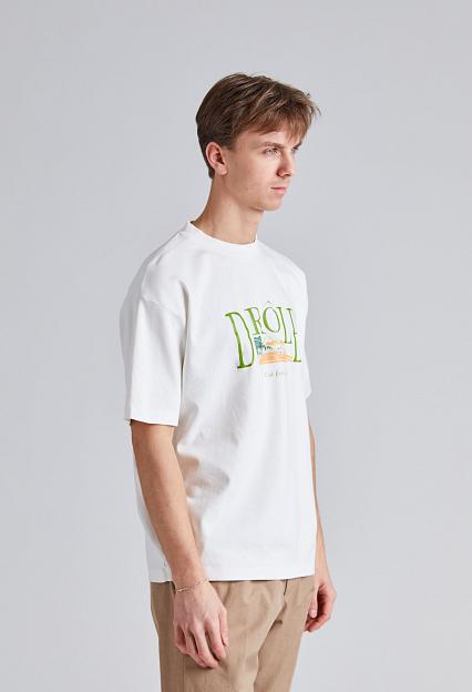 Drôle de Monsieur Le T-Shirt Tennis Court Off White