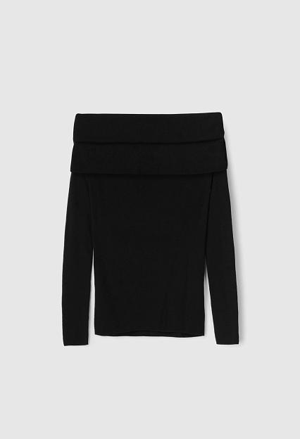 FWSS Off Shoulder Knit Top Black