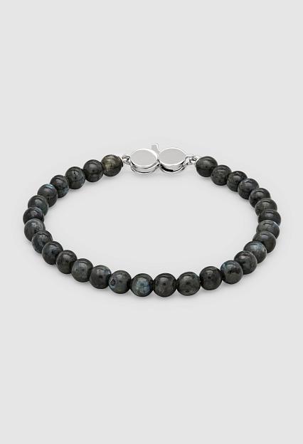 Tom Wood Cove Bracelet Slim Black Larvikite