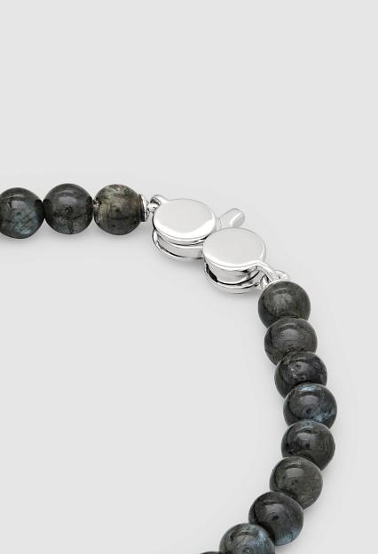 Tom Wood Cove Bracelet Slim Black Larvikite