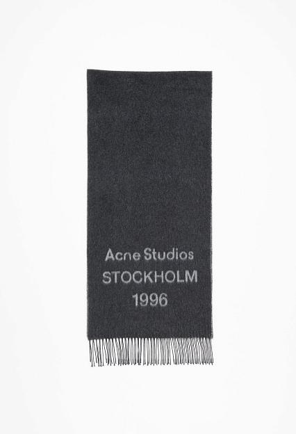 Acne Studios Logo Jacquard Scarf Black/White FN-UX-SCAR000432