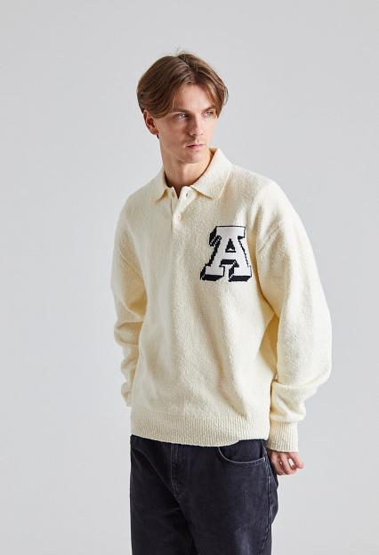 AXEL ARIGATO Team Polo Sweater Off White