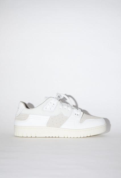 Low Top Leather Sneakers White/Off White 08STHLM Low Es Mix M