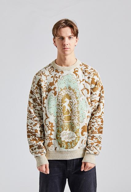 Acne Studios Jacquard Sweater FN-MN-KNIT000470 Jade Green/Off White