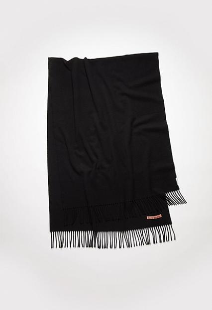 Acne Studios Fringe Wool Scarf Black FN-UX-SCAR000217 